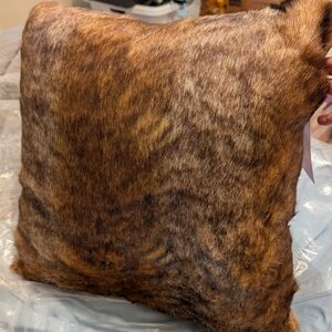 Luxurious Faux Fur Tan Accent Pillow